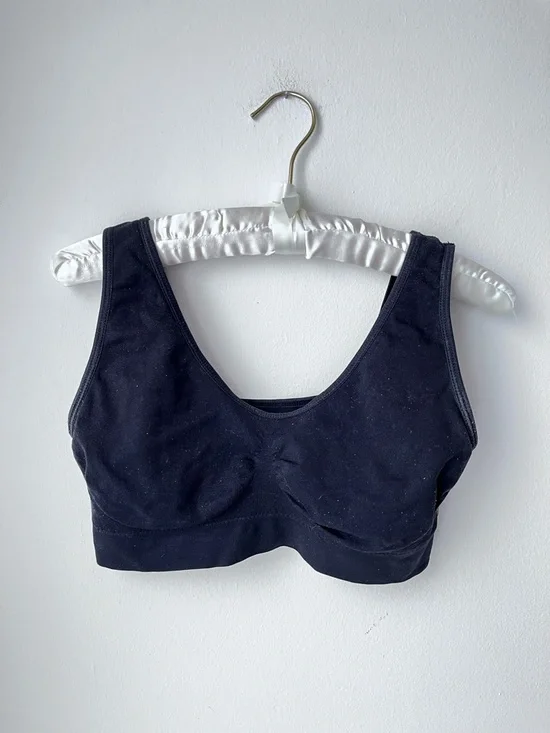 Seamless Comfortable Wide Strap No Underwire Black Bra Size XL - Picture 2 of 10